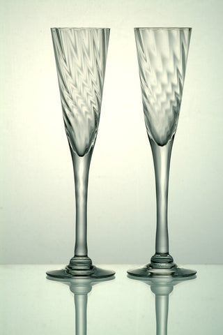 Champagne Flutes Riffles Set – Glasstone