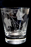 Water Glass with Leaf Engraving